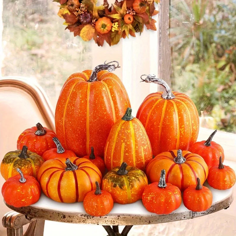 7Pcs Orange Autumn, Halloween, Pumpkin Decor