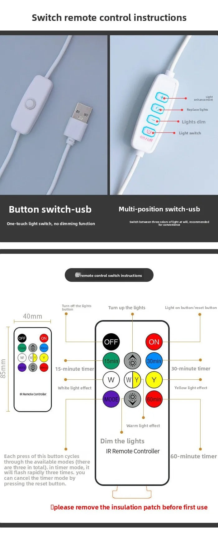 Retro Pleated Table Lamp – Nordic Dimmable Bedside Lamp with USB Power, 3-Color Lighting & Remote