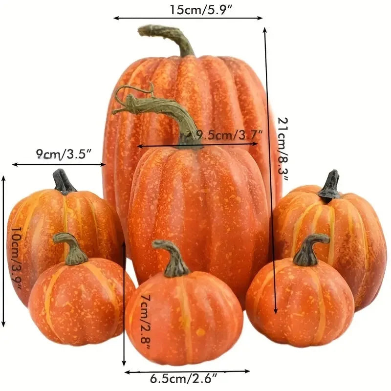 7Pcs Orange Autumn, Halloween, Pumpkin Decor
