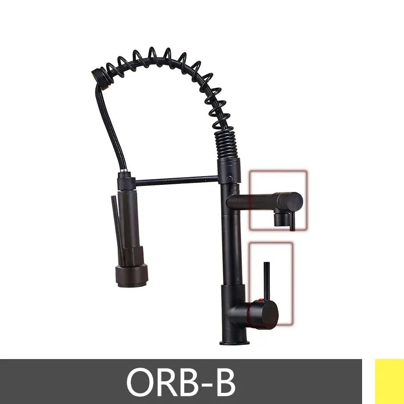 Modern Spring Pull-Down Kitchen Sink Faucet