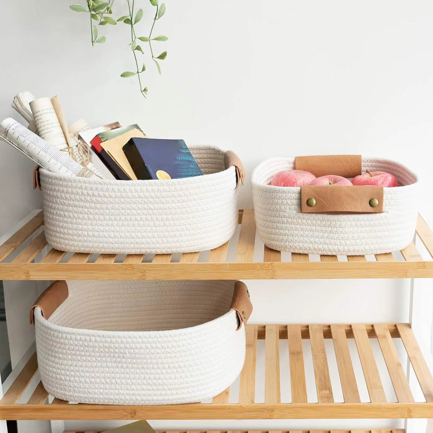 3Pcs Storage Basket Rectangular Storage Organizer Multifunctional Desktop Sundries Cosmetics Kids Toys Storage Box for Home