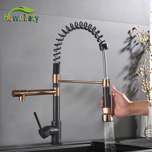 Modern Spring Pull-Down Kitchen Sink Faucet