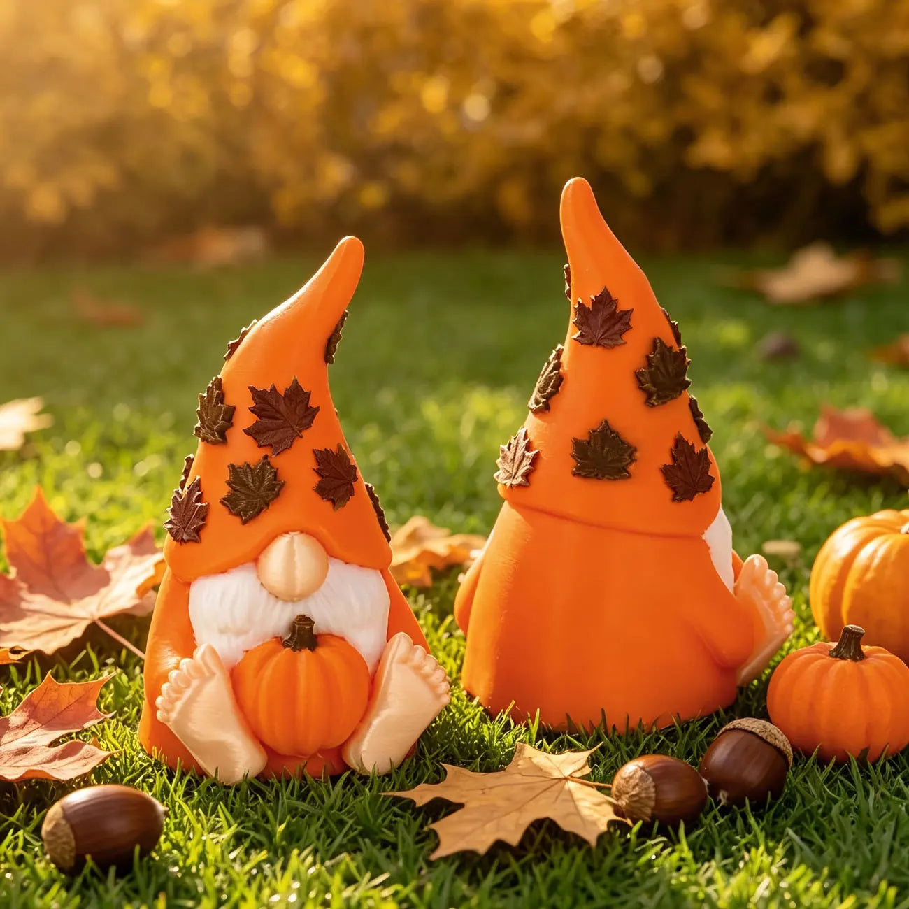 Harvest Festival Pumpkin Gnome Doll Ornament