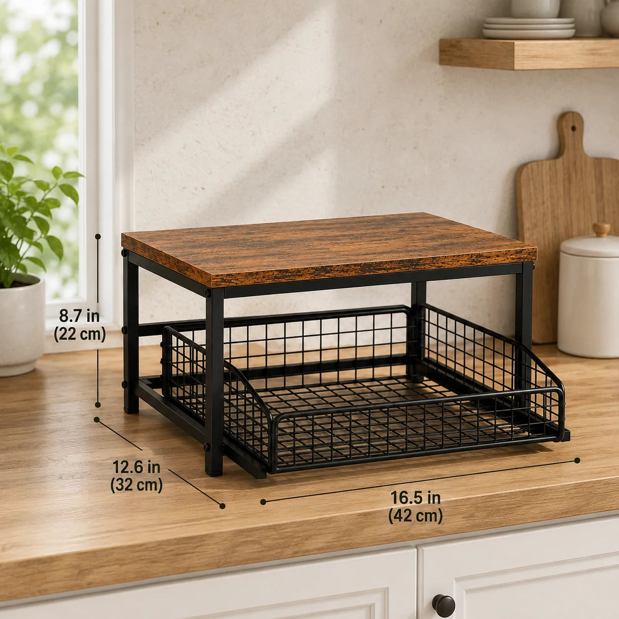 Pull-Out Kitchen Counter & Coffee Station Organizer