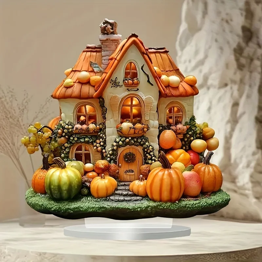 2D Acrylic Pumpkin House Tabletop Decor