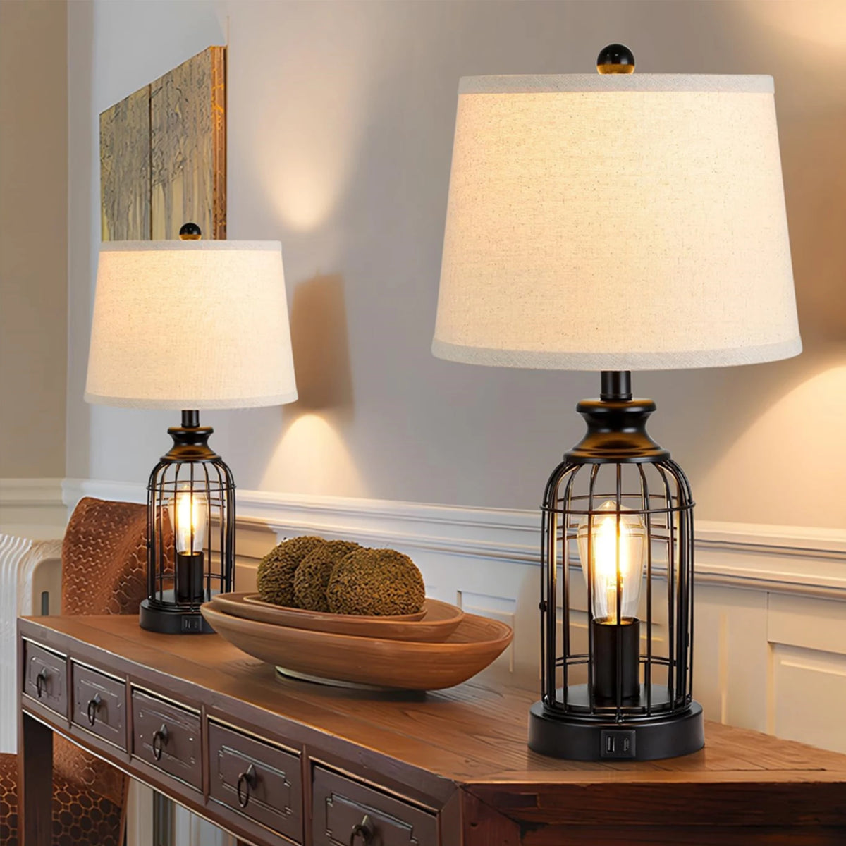 23-Inch Modern Minimalist Double-Layer Table Lamp