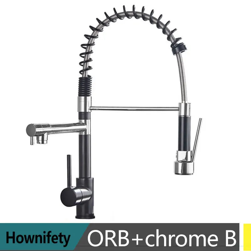Modern Spring Pull-Down Kitchen Sink Faucet