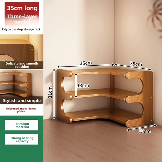 3-Tier Bamboo Corner Wall Shelf