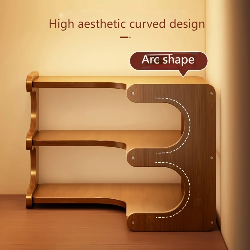 3-Tier Bamboo Corner Wall Shelf