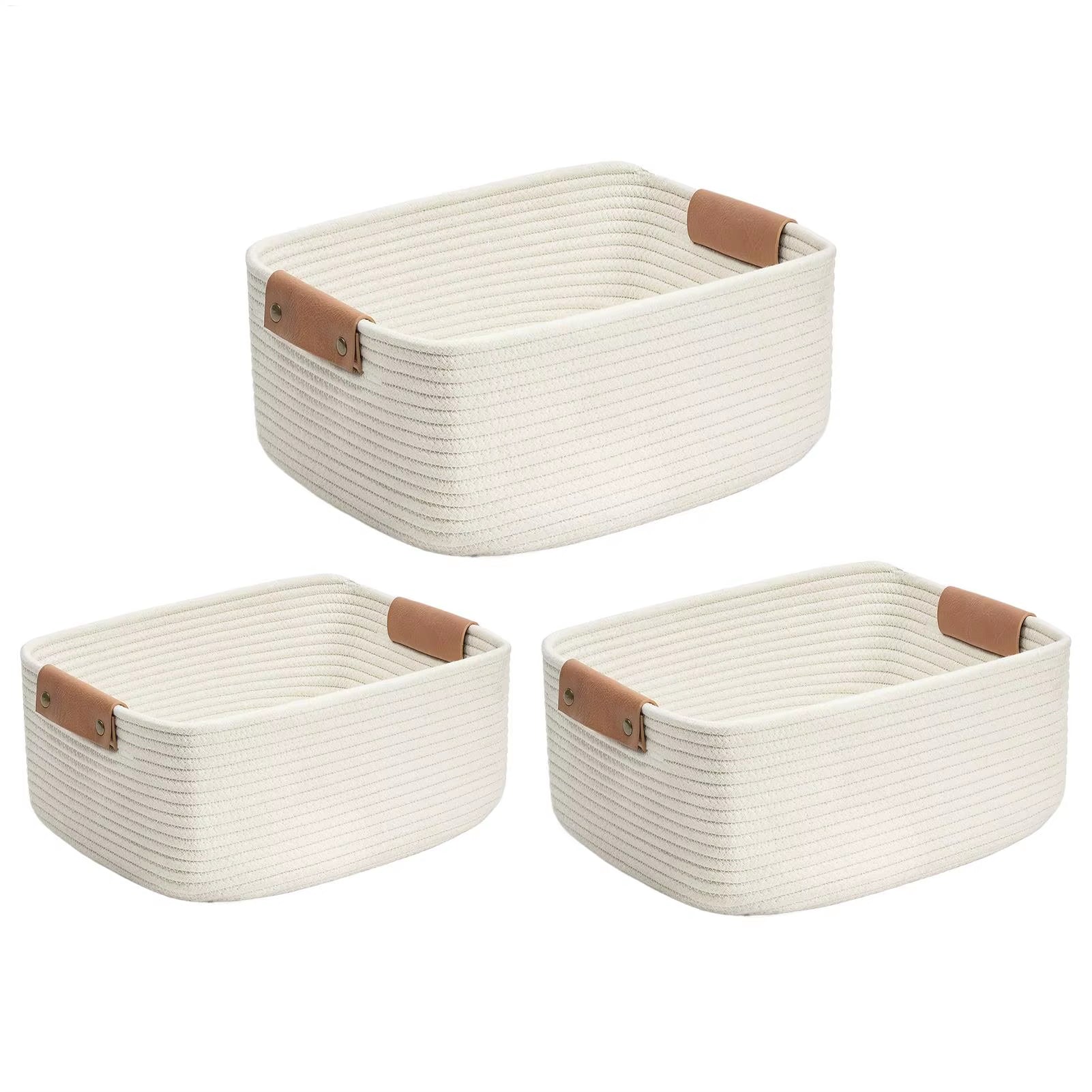 3Pcs Storage Basket Rectangular Storage Organizer Multifunctional Desktop Sundries Cosmetics Kids Toys Storage Box for Home