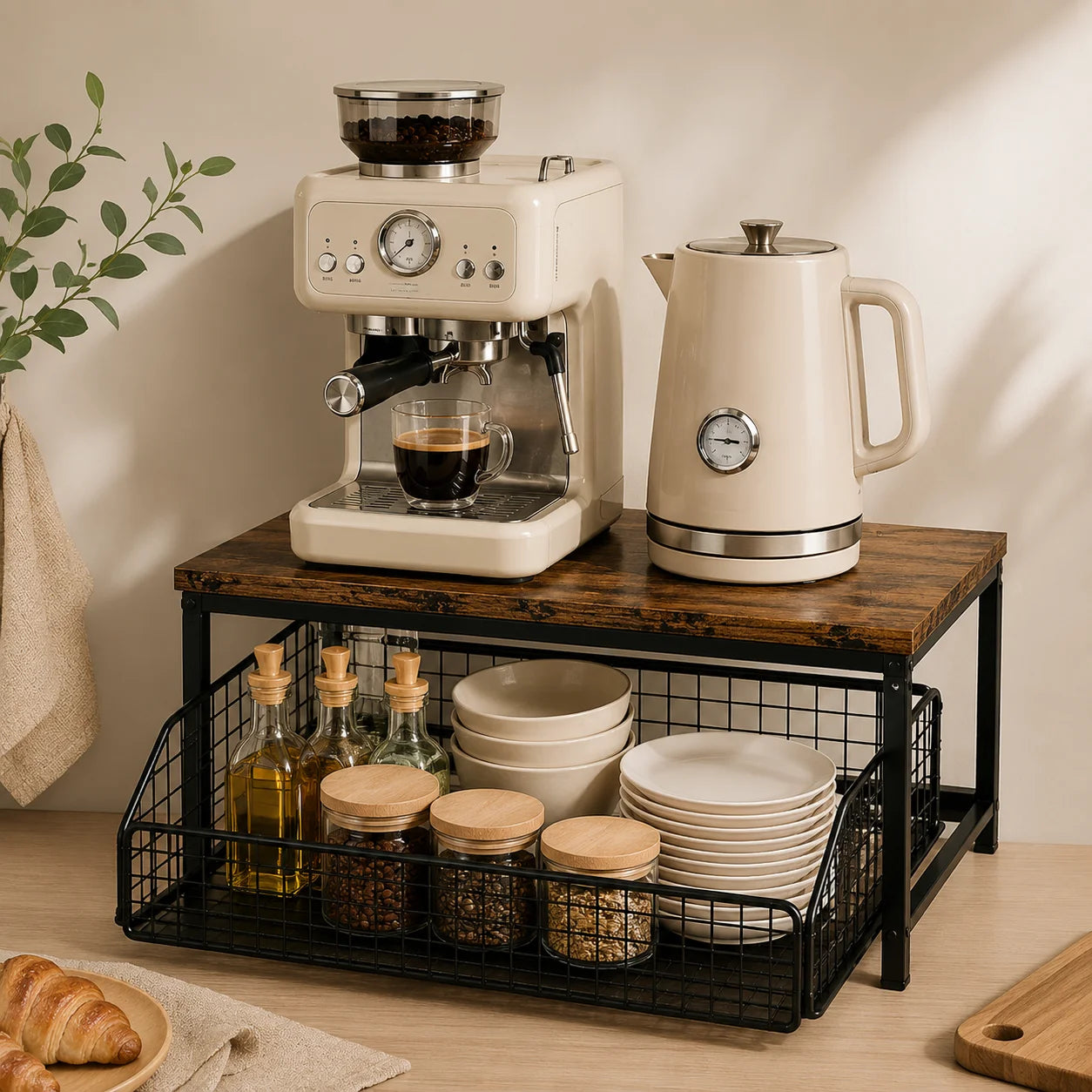 Pull-Out Kitchen Counter & Coffee Station Organizer