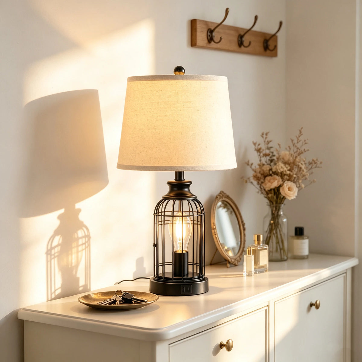 23-Inch Modern Minimalist Double-Layer Table Lamp