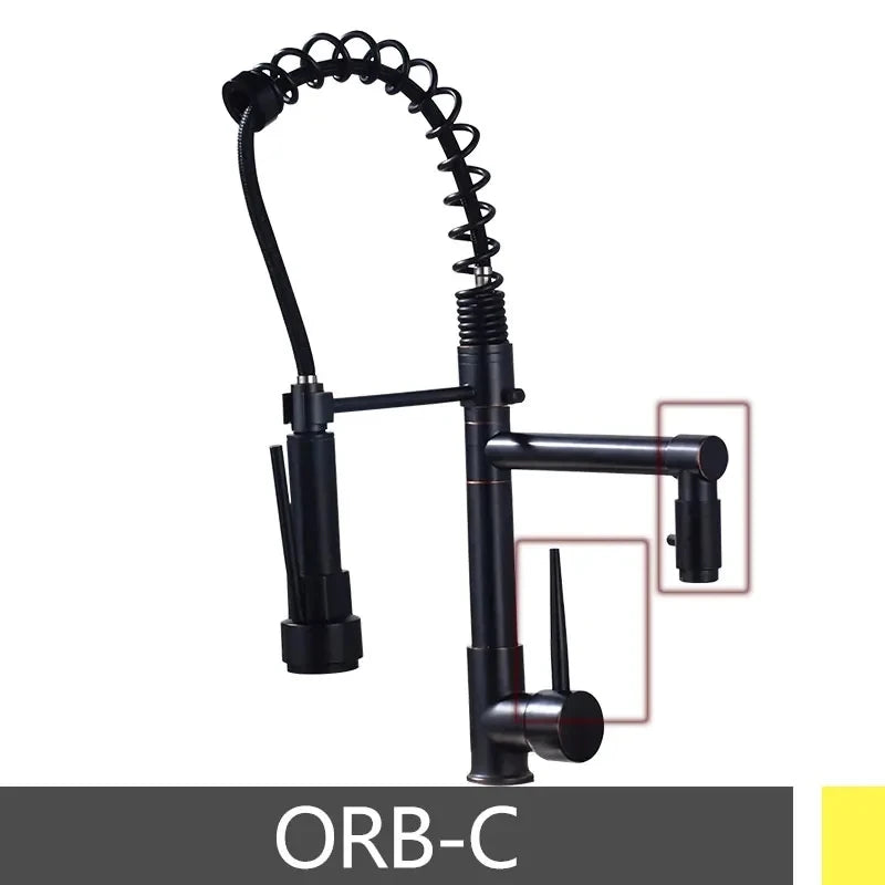 Modern Spring Pull-Down Kitchen Sink Faucet