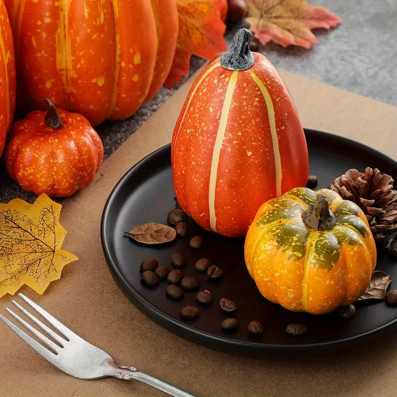 7Pcs Orange Autumn, Halloween, Pumpkin Decor