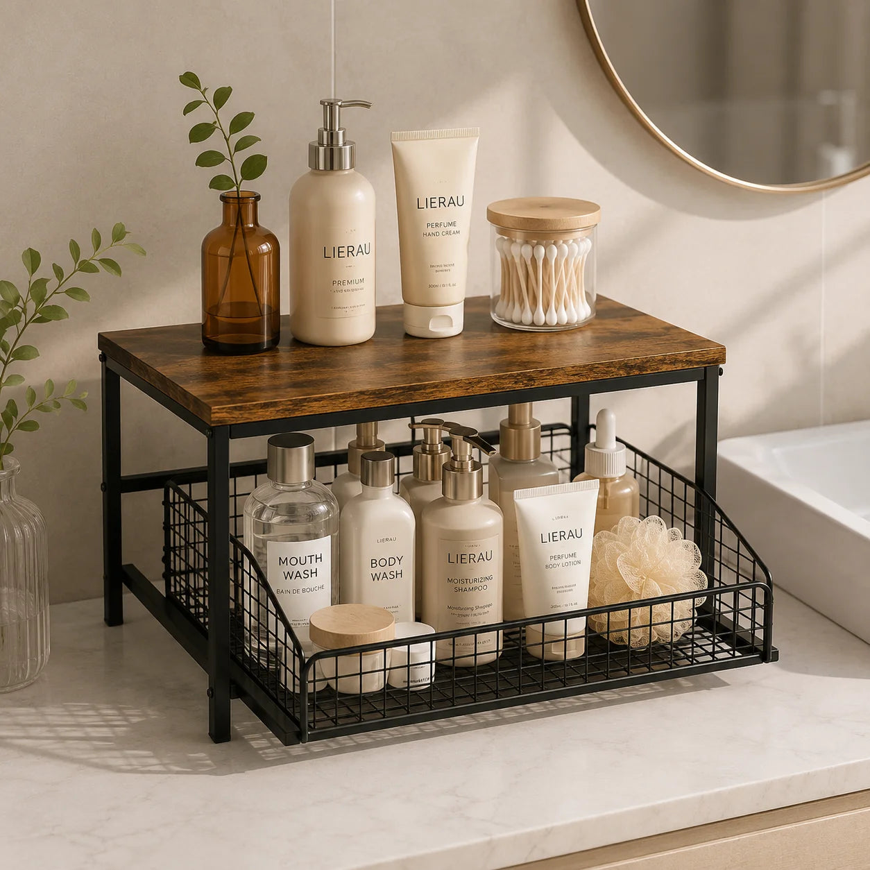 Pull-Out Kitchen Counter & Coffee Station Organizer