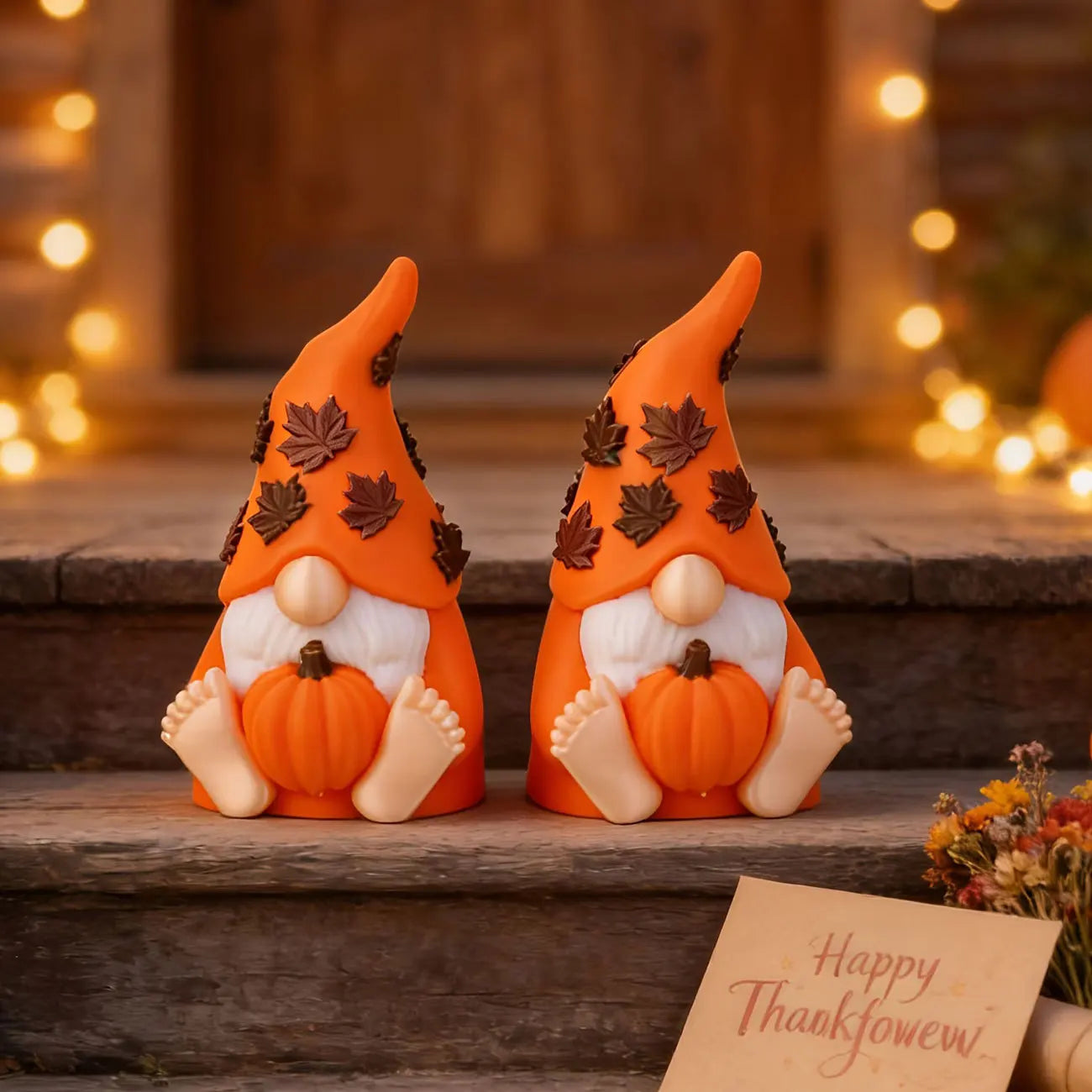 Harvest Festival Pumpkin Gnome Doll Ornament