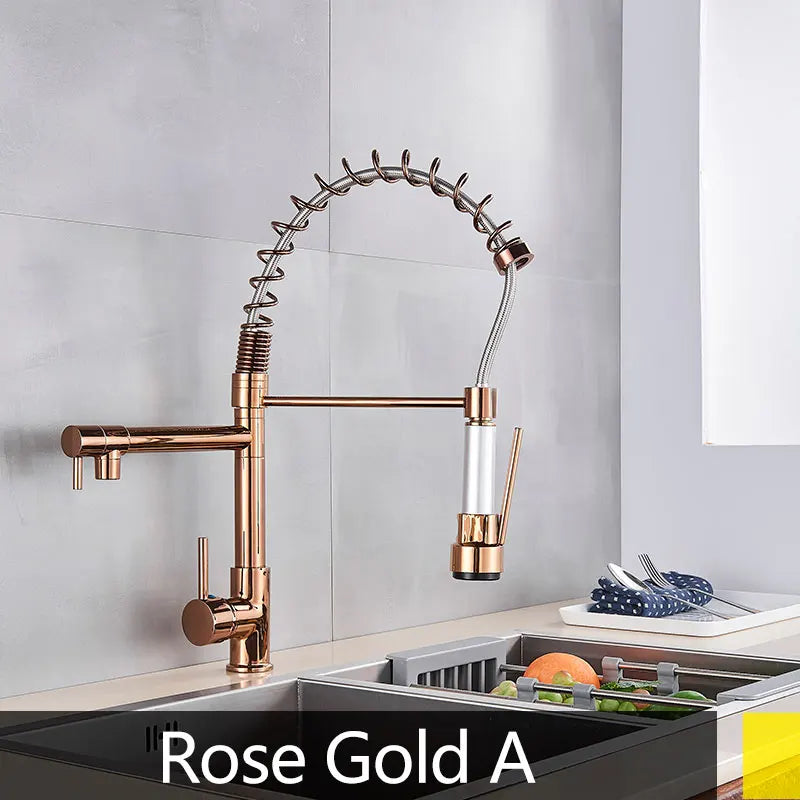 Modern Spring Pull-Down Kitchen Sink Faucet
