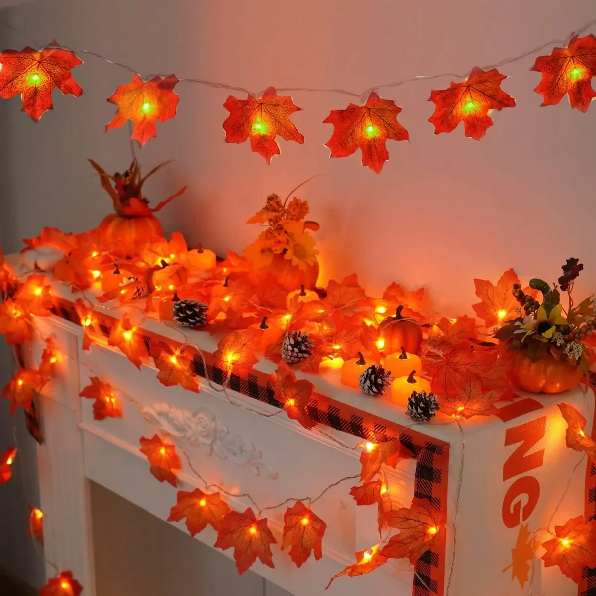 LED Waterproof Maple Leaf String Lights