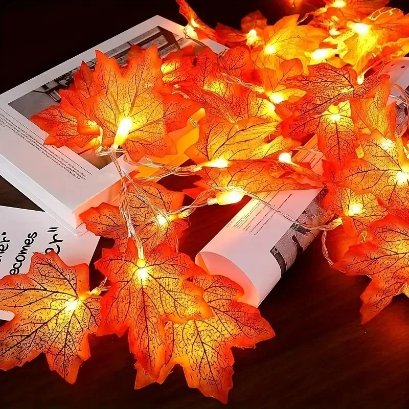 LED Waterproof Maple Leaf String Lights