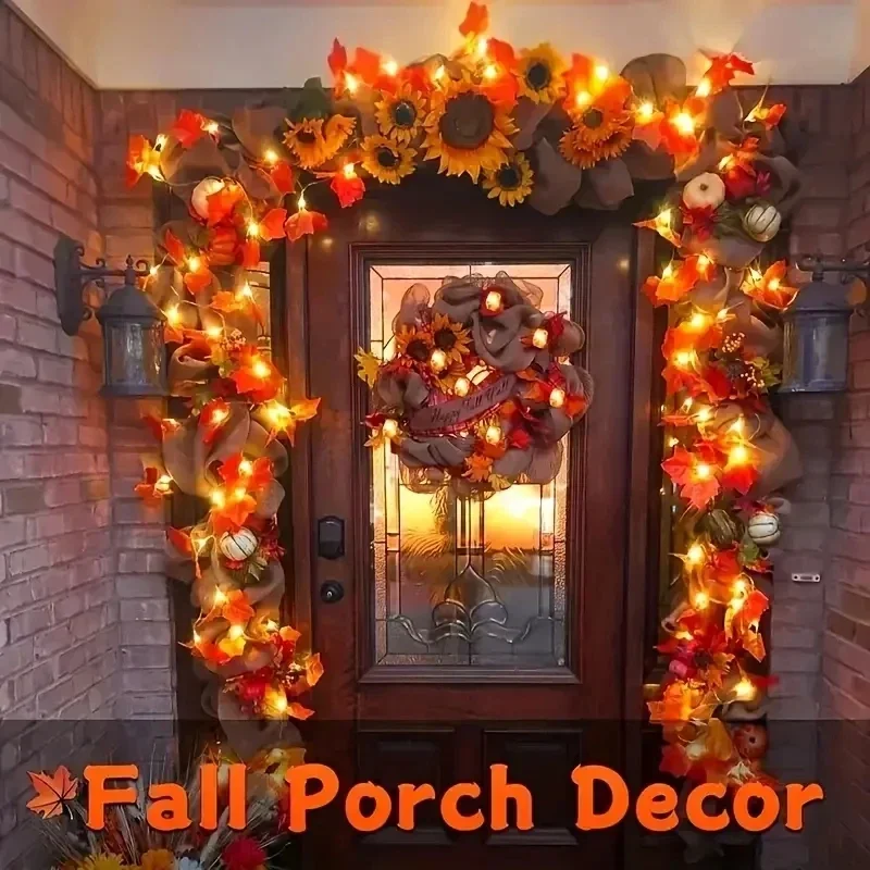 LED Waterproof Maple Leaf String Lights