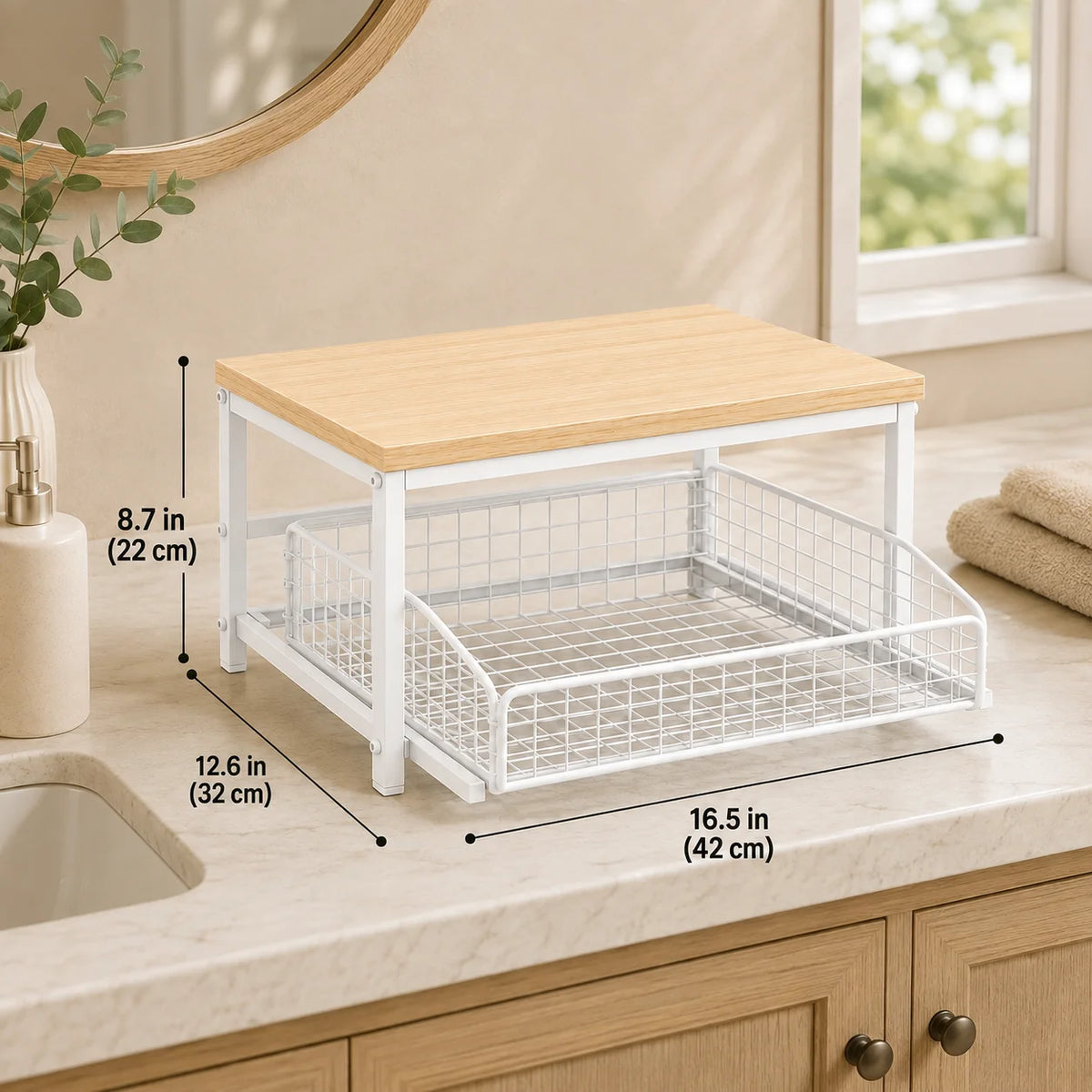 Pull-Out Kitchen Counter & Coffee Station Organizer