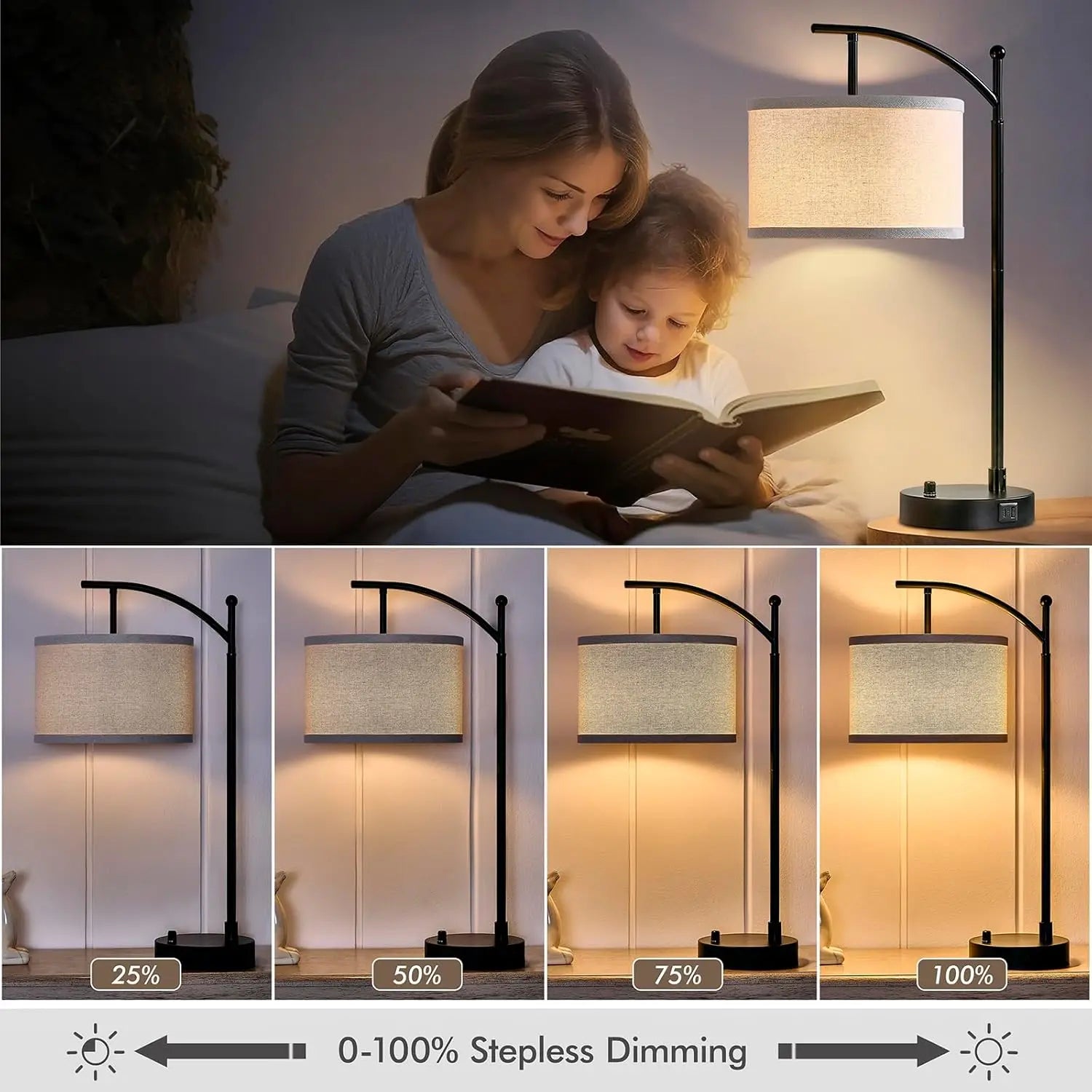 23.5-Inch Fully Dimmable Table Lamp Set of 2