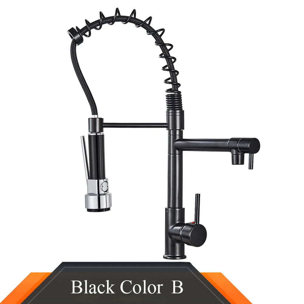 Modern Spring Pull-Down Kitchen Sink Faucet