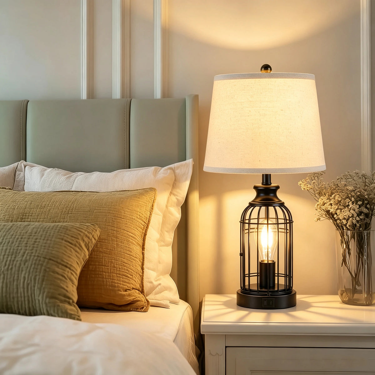 23-Inch Modern Minimalist Double-Layer Table Lamp