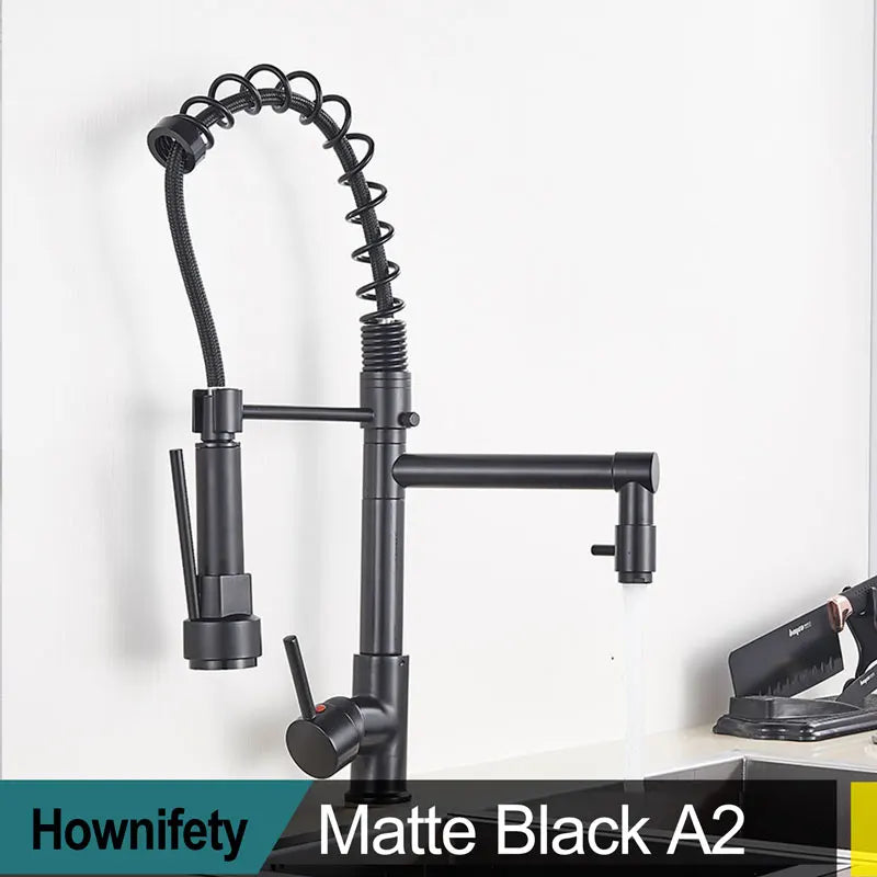 Modern Spring Pull-Down Kitchen Sink Faucet