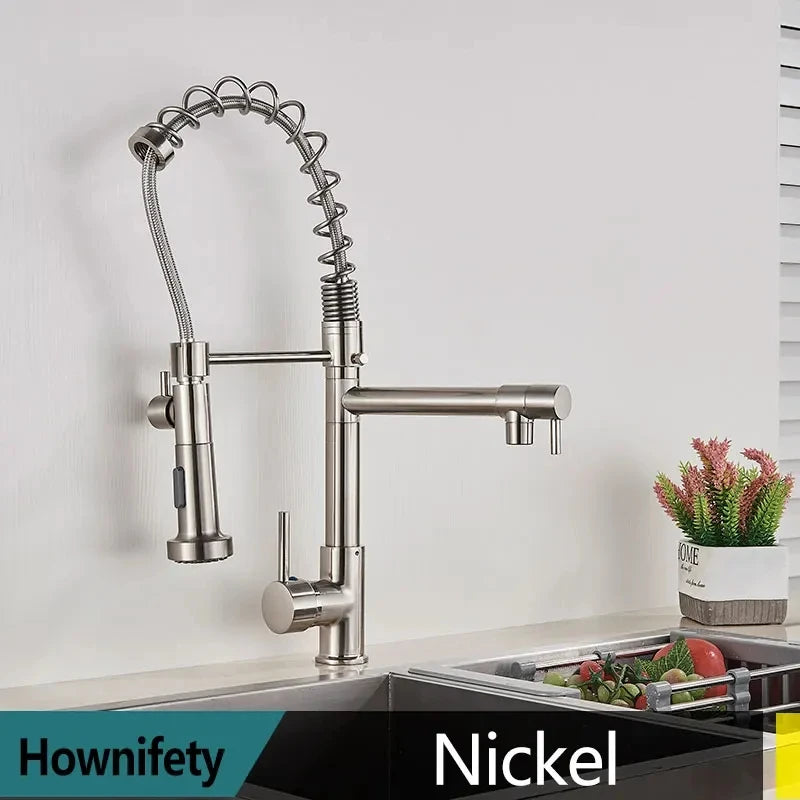 Modern Spring Pull-Down Kitchen Sink Faucet
