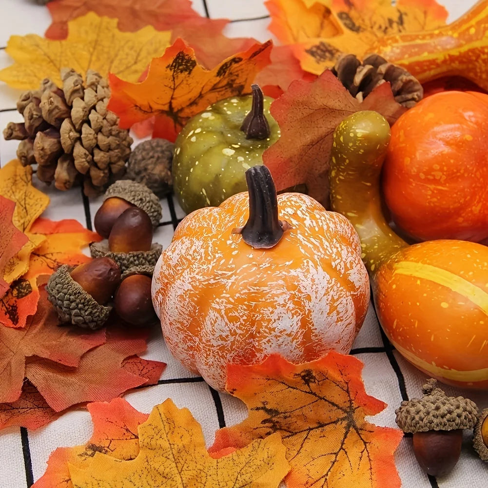 50-Piece Fall, Thanksgiving Artificial Pumpkin & Harvest Decor Set
