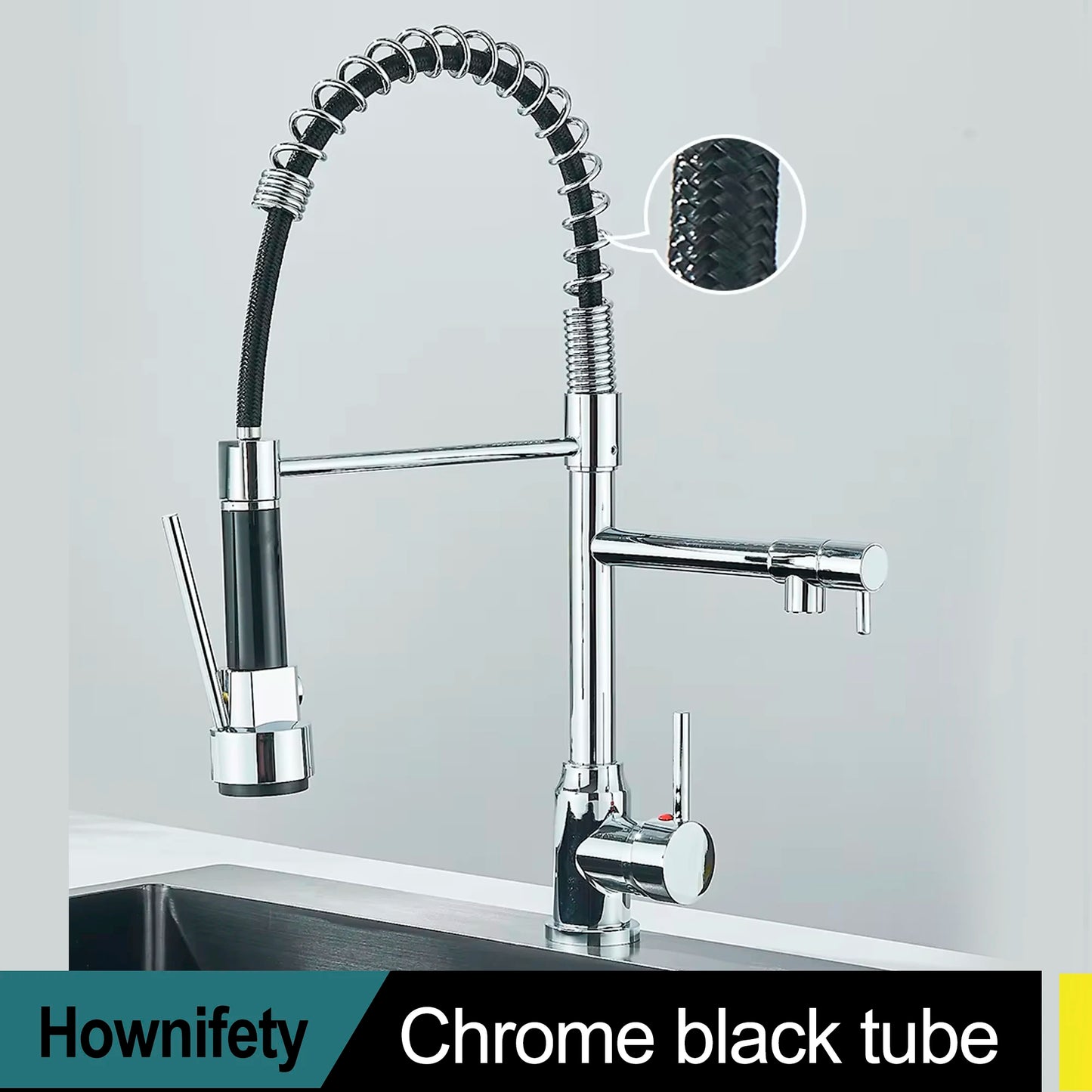 Modern Spring Pull-Down Kitchen Sink Faucet