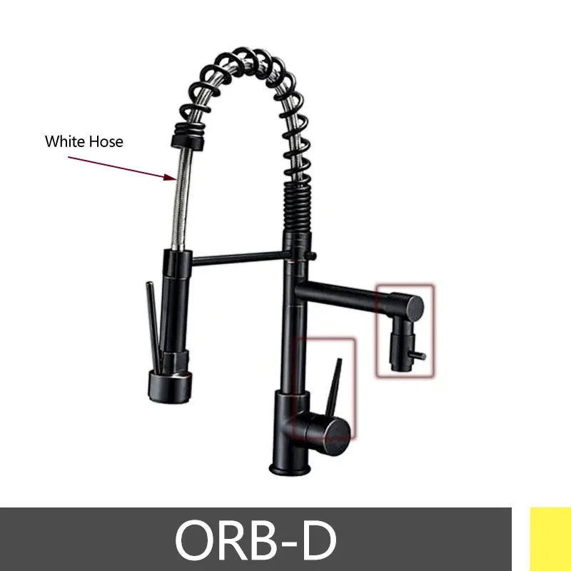 Modern Spring Pull-Down Kitchen Sink Faucet