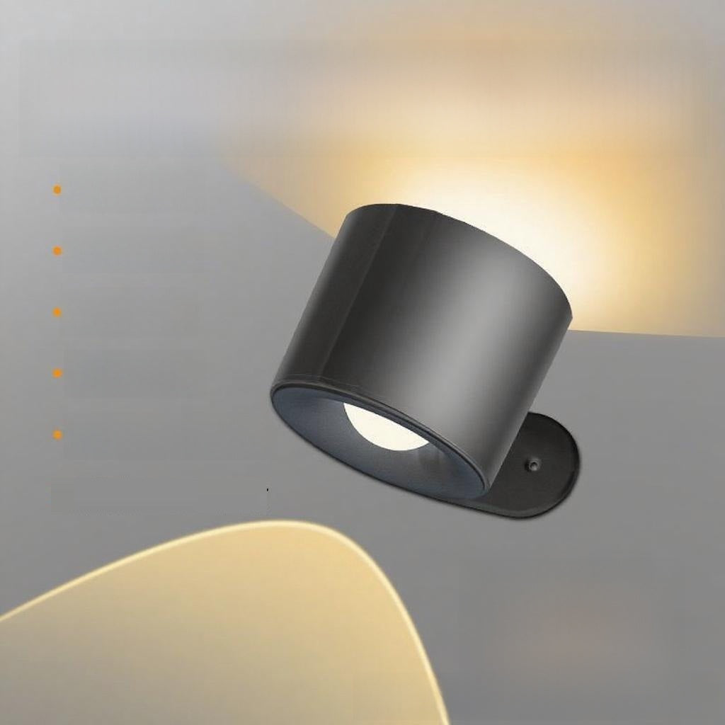 360° Magnetic LED Wall Lamp – USB Rechargeable Rotating Solid Wood Light with Remote Control