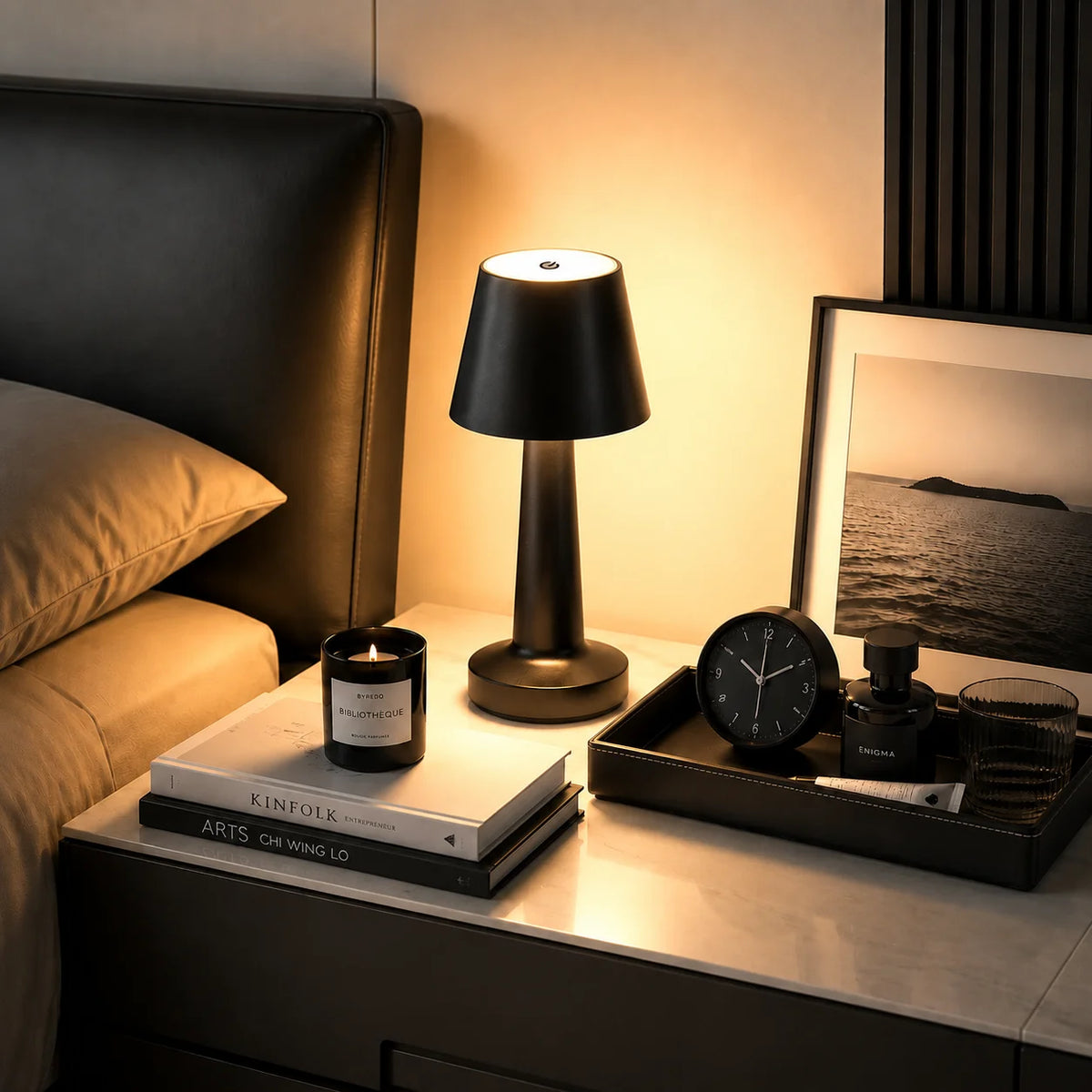 Wireless Rechargeable LED Mushroom Table Lamp