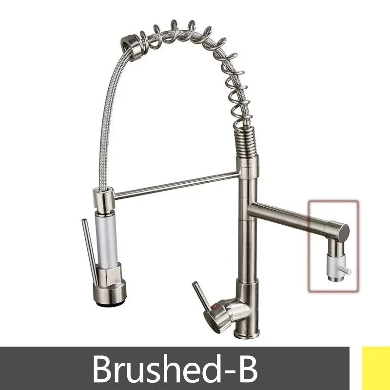 Modern Spring Pull-Down Kitchen Sink Faucet