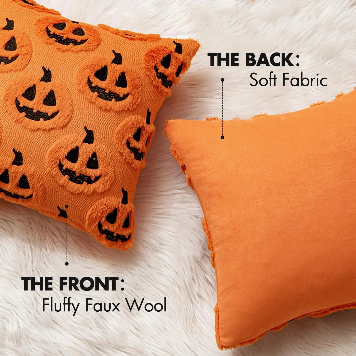 Fall Halloween Decorative Pillow Covers, 18x18