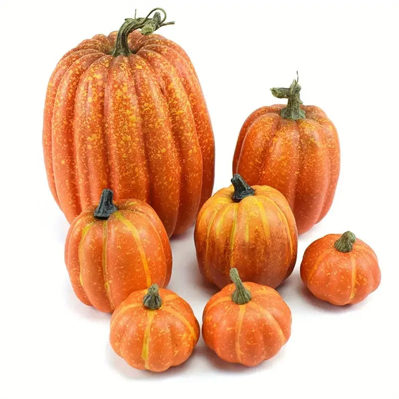 7Pcs Orange Autumn, Halloween, Pumpkin Decor