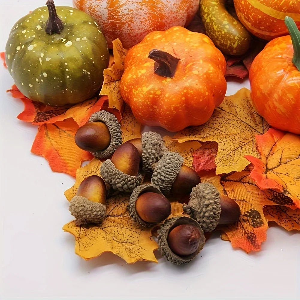 50-Piece Fall, Thanksgiving Artificial Pumpkin & Harvest Decor Set