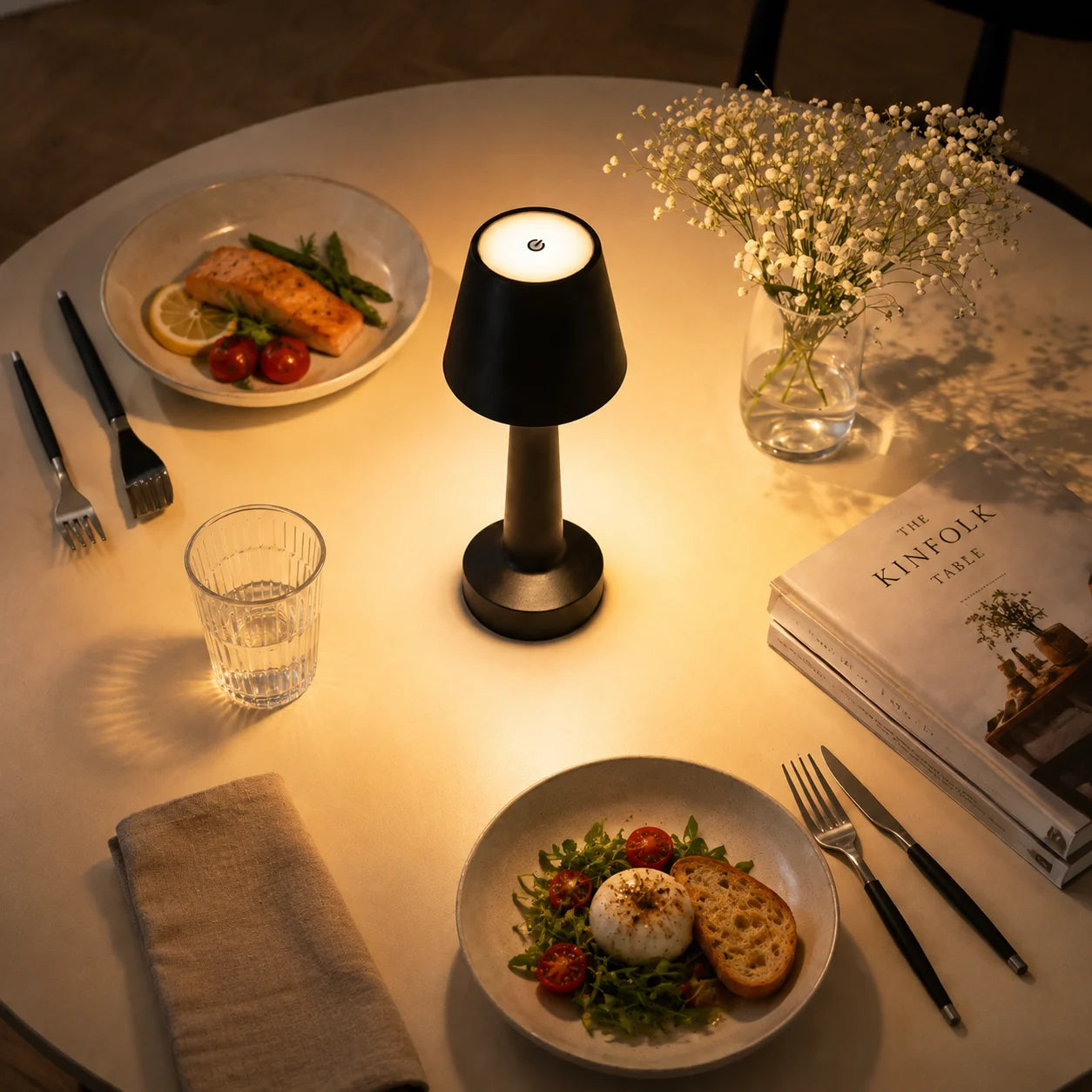 Wireless Rechargeable LED Mushroom Table Lamp