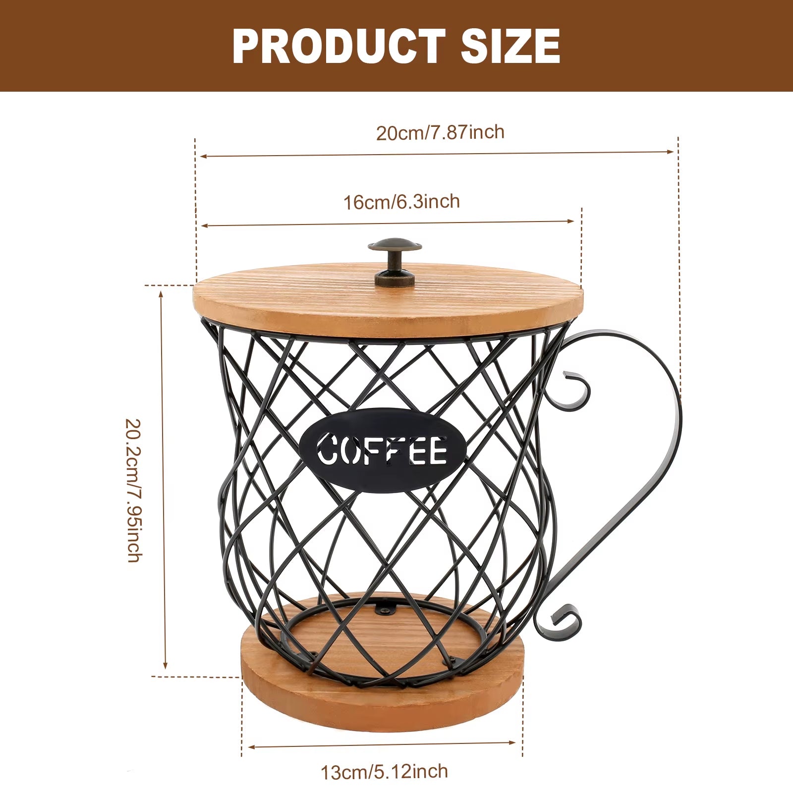 Coffee Pod Holder Iron Coffee Capsule Holder Hollow Coffee Pod Storage Kitchen Countertop Organizer Waterproof Base Baskets