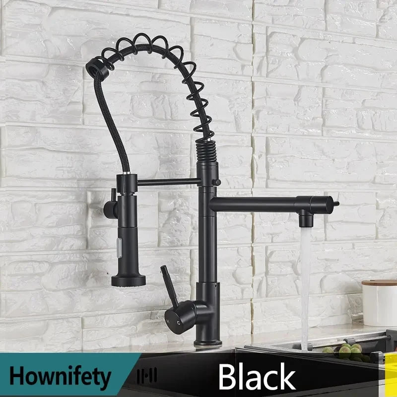 Modern Spring Pull-Down Kitchen Sink Faucet