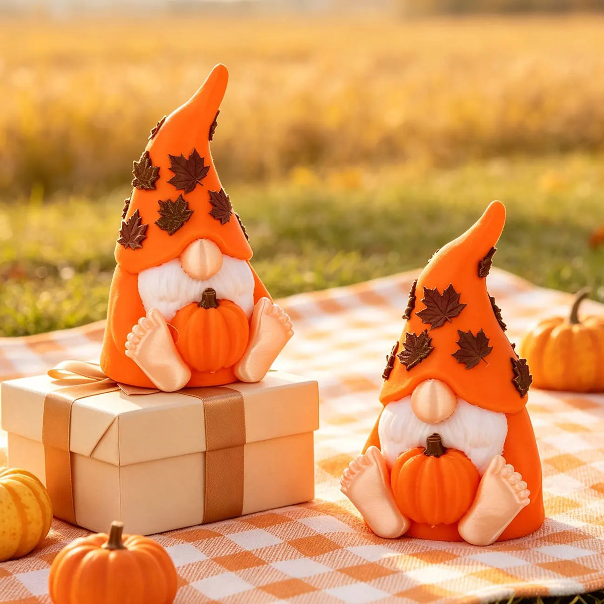 Harvest Festival Pumpkin Gnome Doll Ornament