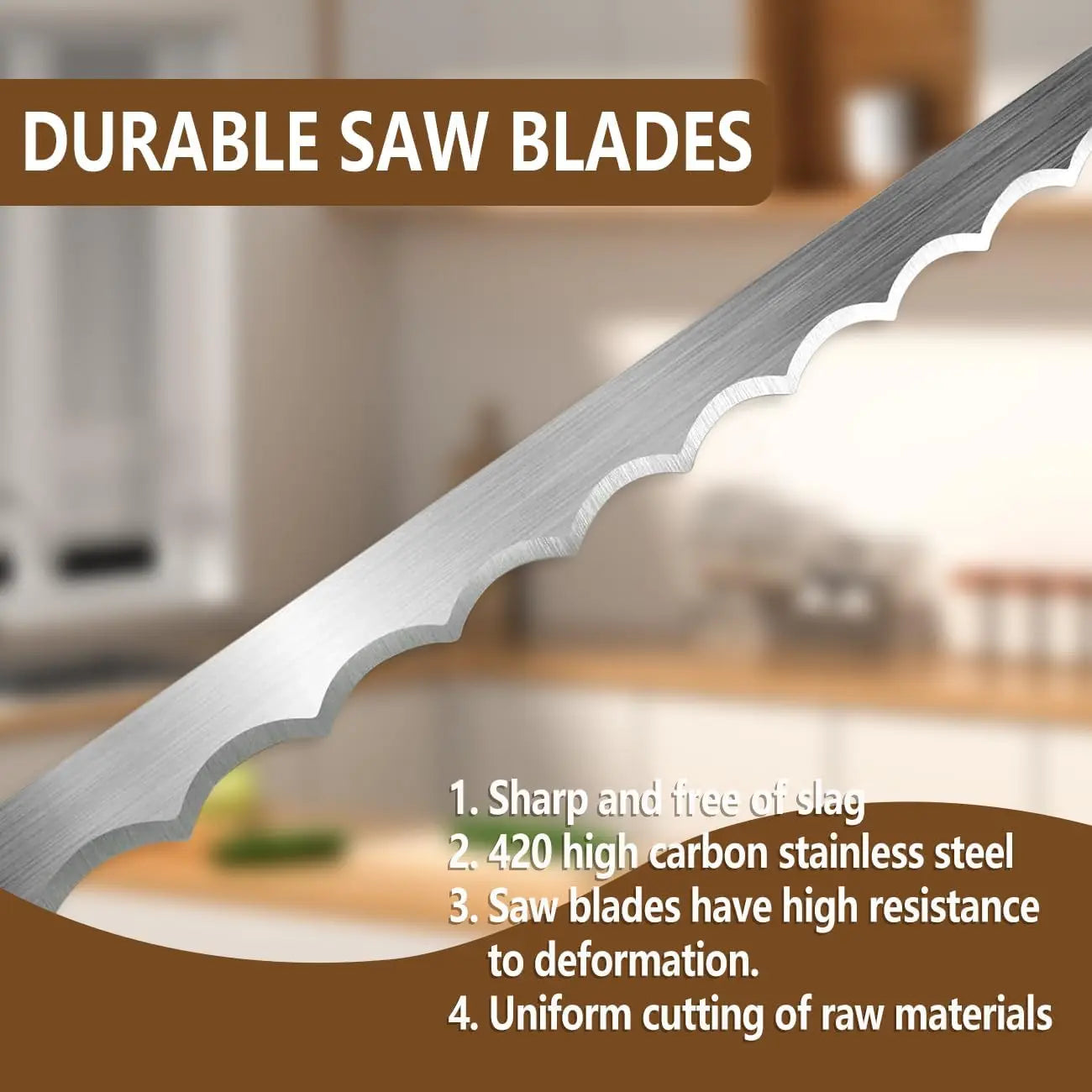 16.8-Inch Wooden Bow Bread Slicer Knife