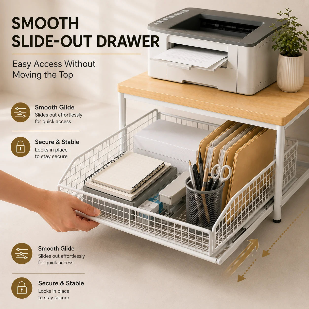 Pull-Out Kitchen Counter & Coffee Station Organizer