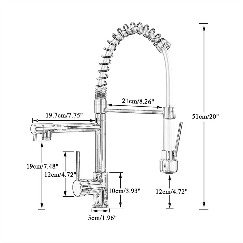 Modern Spring Pull-Down Kitchen Sink Faucet