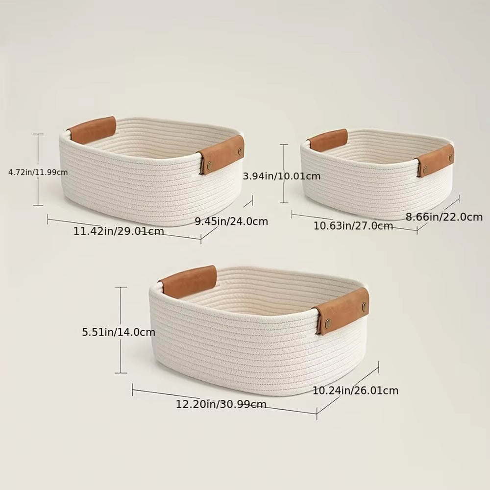 3Pcs Storage Basket Rectangular Storage Organizer Multifunctional Desktop Sundries Cosmetics Kids Toys Storage Box for Home